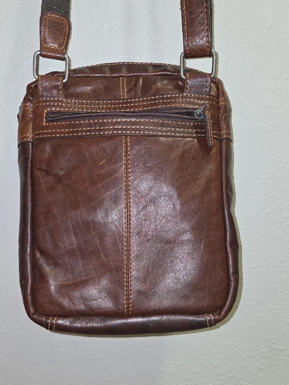 Jack Georges Classic Brown Leather Crossbody Bag for Men